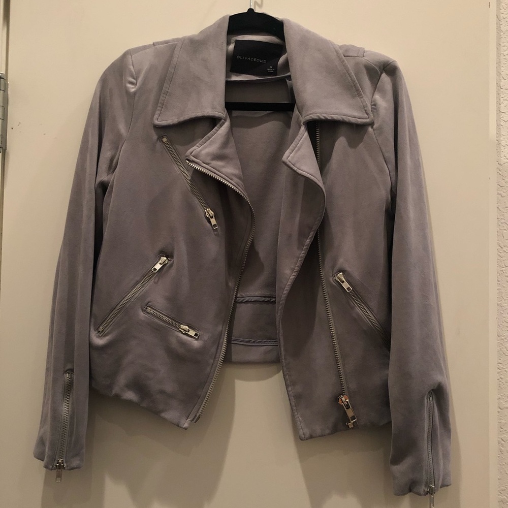 Boutique Grey Faux Suede Jacket - Size M